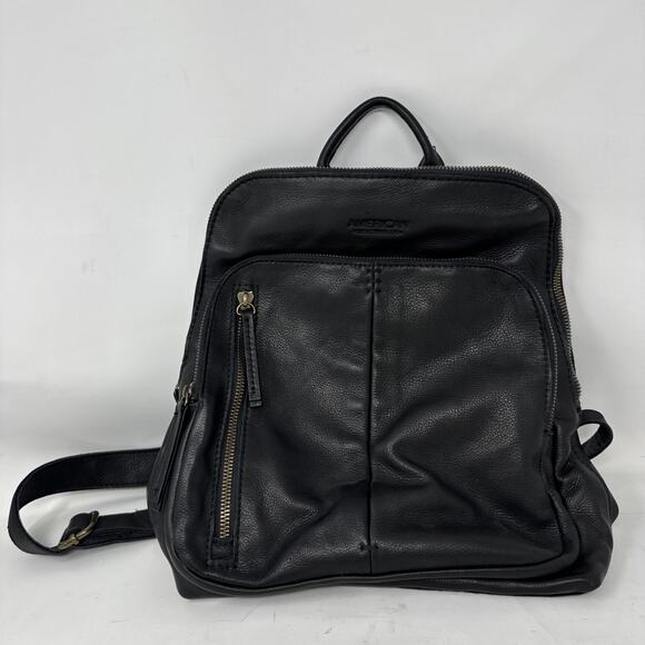 American Leather Co Black Cleveland Midsize Backpack main image 5